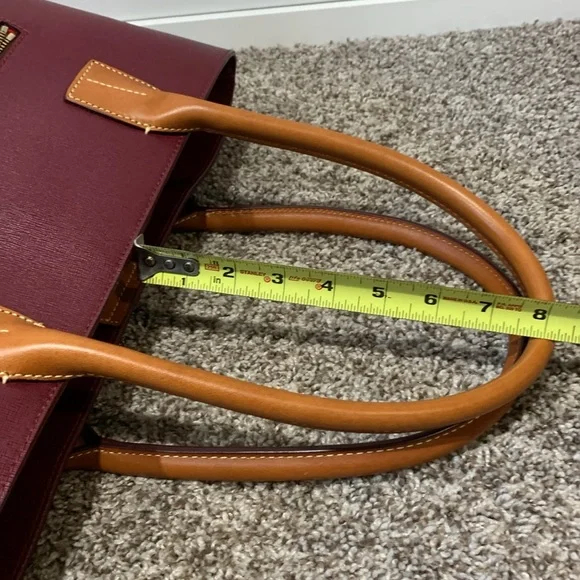 Dooney and Bourke Small Russel Tote in Cranberry Saffiano Leather - Picture 8 of 14